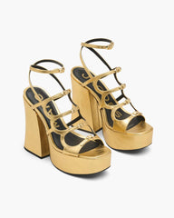 The Metallic Leather Kiki Platform Sandal Gold - Marc Jacobs