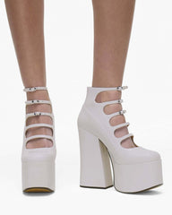 The Patent Leather Kiki Ankle Boot White - Marc Jacobs