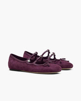 The Suede Kiki Ballerina Dark Plum - Marc Jacobs