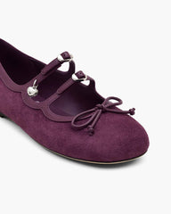 The Suede Kiki Ballerina Dark Plum - Marc Jacobs