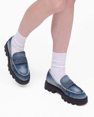 The Faded Denim Frankie Loafer Faded Vintage Indigo - Marc Jacobs