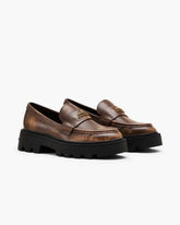 The Distressed Leather Frankie Loafer Ebony - Marc Jacobs