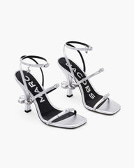 The Metallic Leather Daisy Heel Silver - Marc Jacobs