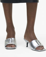 The Metallic J Marc Heeled Sandal Silver - Marc Jacobs
