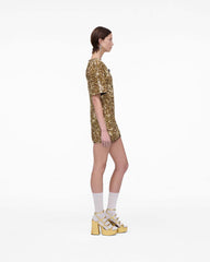Sequin V-Neck Knit Dress Gold - Marc Jacobs