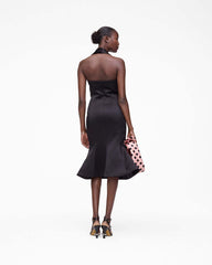 Sculpted Satin Halter Dress Black - Marc Jacobs