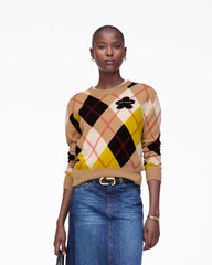 Preppy Daisy Argyle Crewneck Joy Yellow Multi - Marc Jacobs