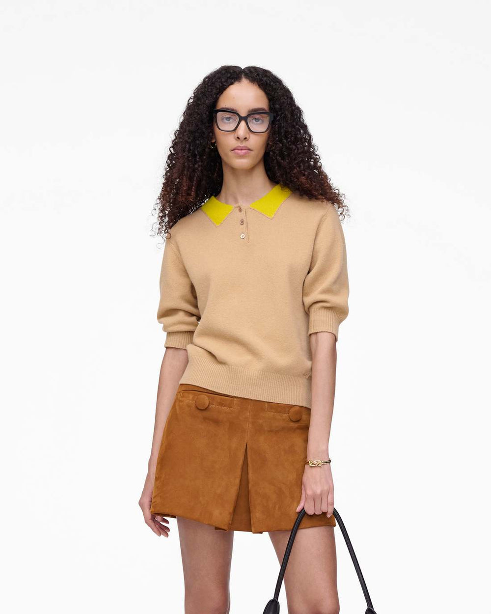 Trompe L'Oeil Knit Polo Camel - Marc Jacobs