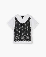Trompe L'Oeil Eyelet Slim Tee White Multi - Marc Jacobs