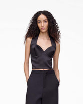 Sculpted Satin Halter Top Black - Marc Jacobs