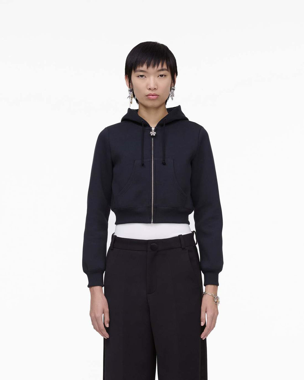 Charm Cropped Hoodie Black - Marc Jacobs