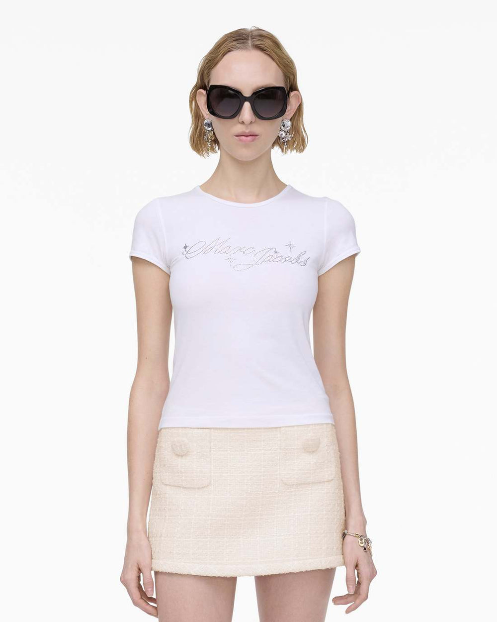 Charm Logo Shrunken Tee White - Marc Jacobs