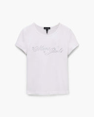 Charm Logo Shrunken Tee White - Marc Jacobs