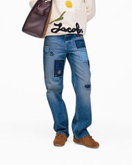 Patchwork Straight Jean Bright Indigo - Marc Jacobs