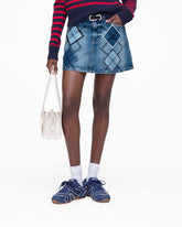 Argyle Patchwork Mini Skirt Bright Indigo - Marc Jacobs