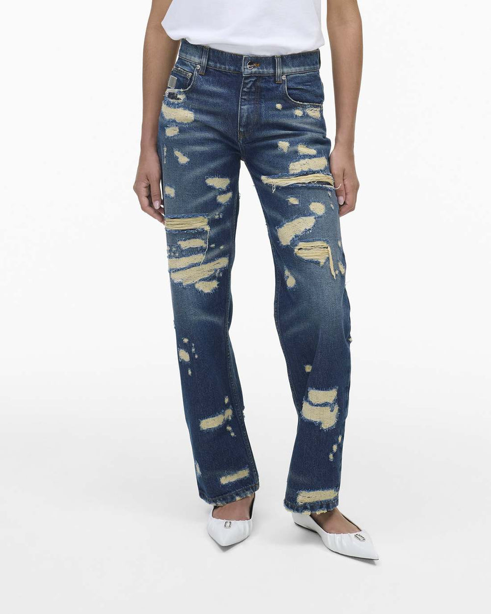 The Rip And Repair Straight Jean Punk Indigo - Marc Jacobs