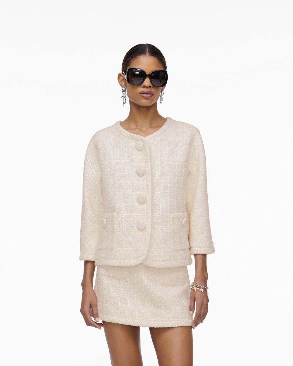 Tweed Backwards Lady Jacket Ivory - Marc Jacobs