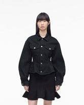 The Fluted Denim Jacket Black - Marc Jacobs