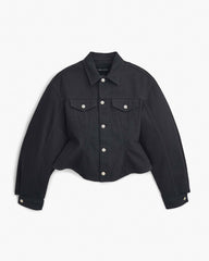 The Fluted Denim Jacket Black - Marc Jacobs