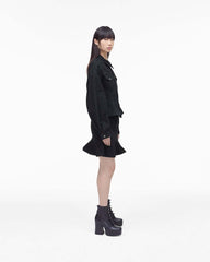 The Fluted Denim Jacket Black - Marc Jacobs