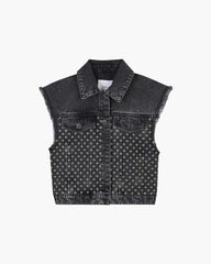 The Crystal Daisy Denim Vest Black - Marc Jacobs