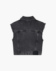 The Crystal Daisy Denim Vest Black - Marc Jacobs