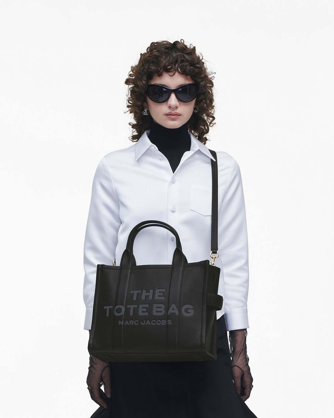 The Leather Medium Tote Bag Black - Marc Jacobs