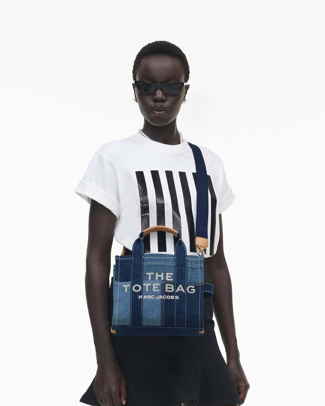 The Denim Small Tote Bag Blue Denim - Marc Jacobs