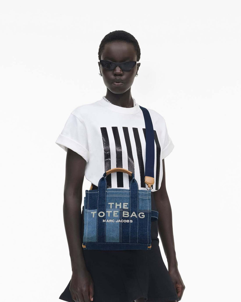 The Denim Small Tote Bag Blue Denim - Marc Jacobs