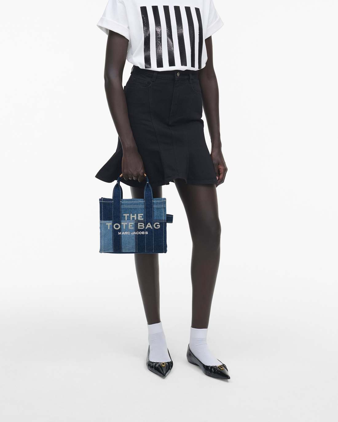 The Denim Small Tote Bag Blue Denim - Marc Jacobs