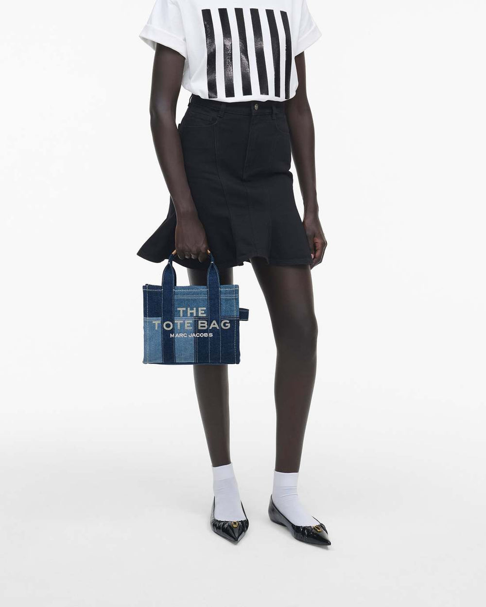The Denim Small Tote Bag Blue Denim - Marc Jacobs