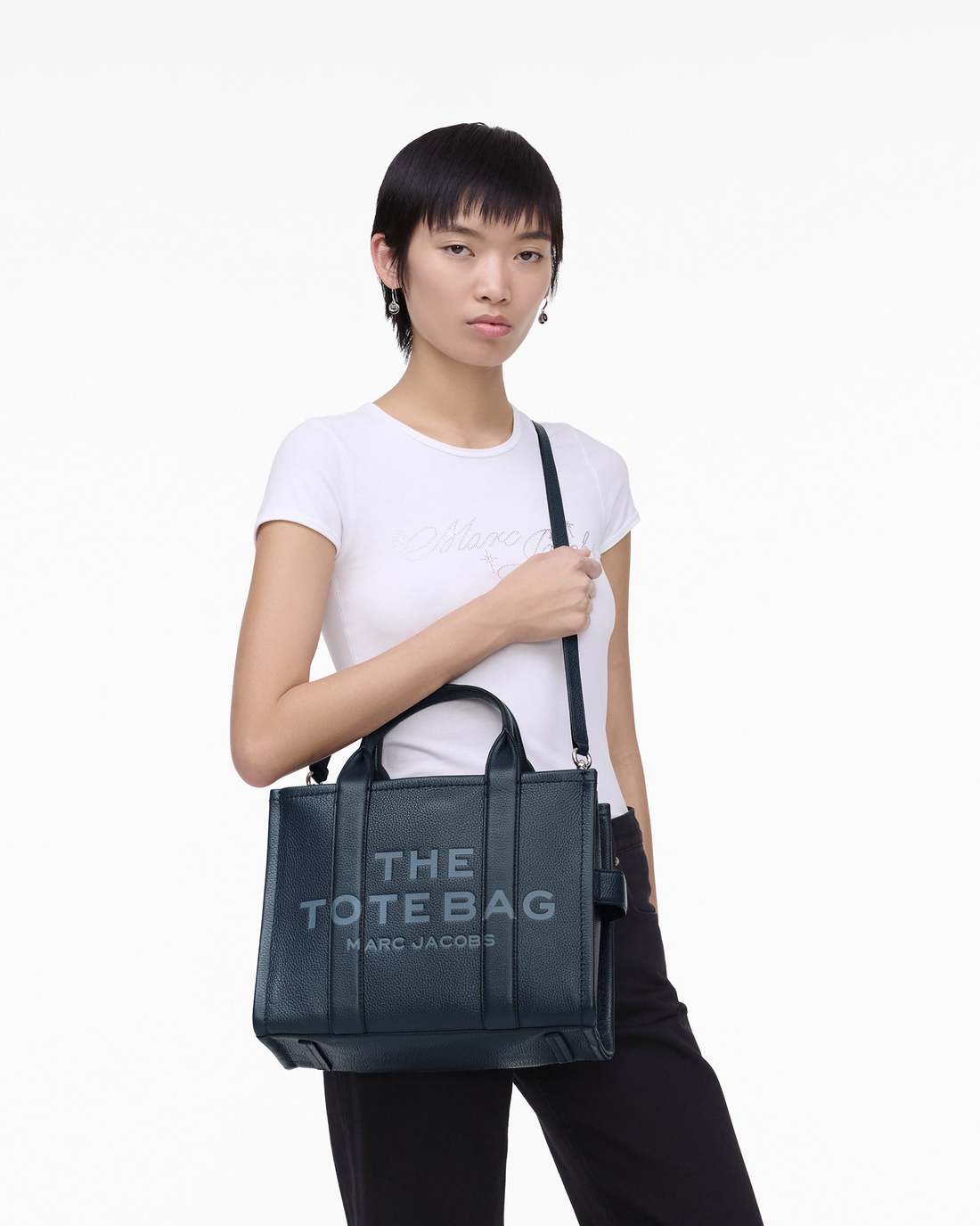 The Leather Medium Tote Bag Blue Sea - Marc Jacobs