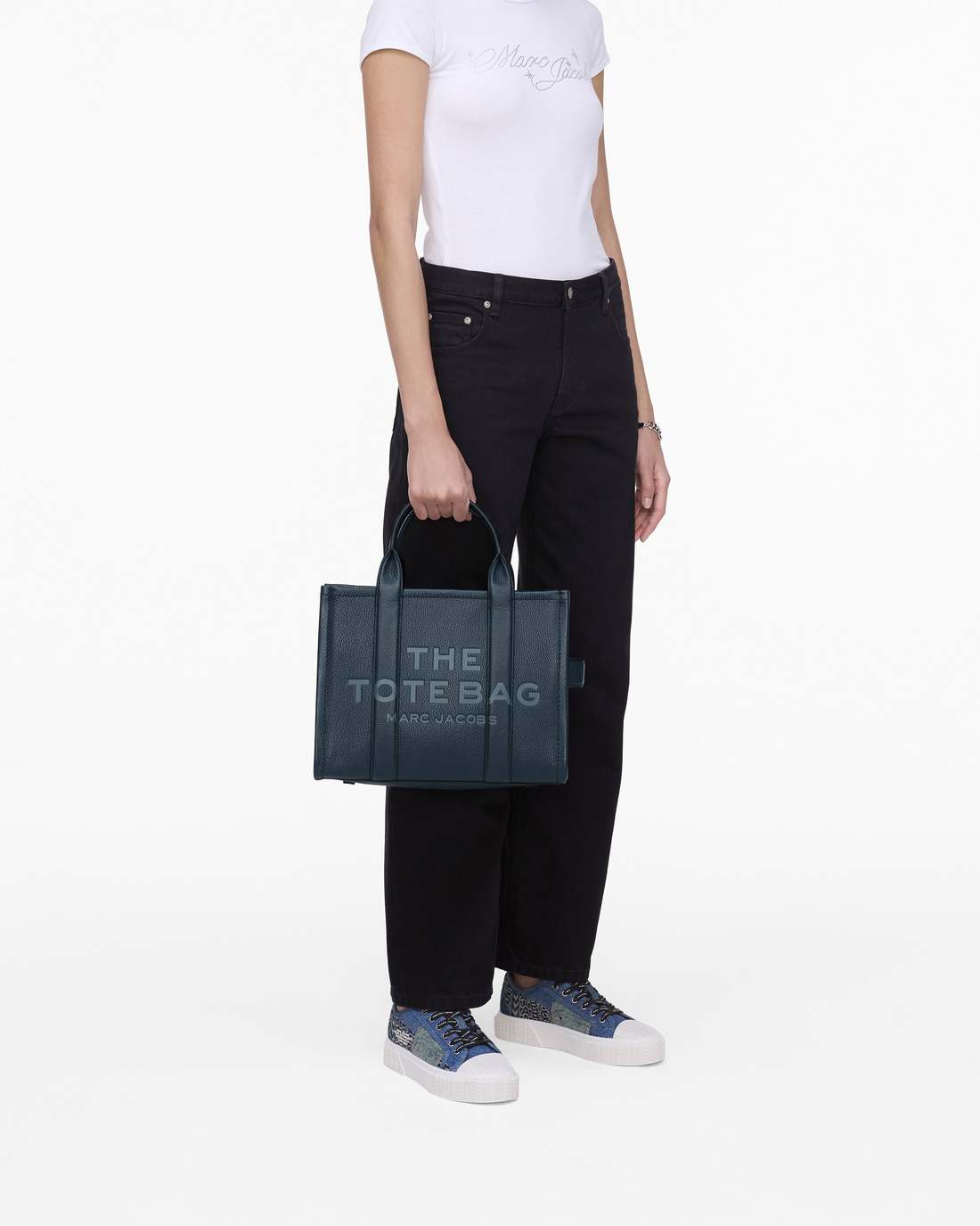 The Leather Medium Tote Bag Blue Sea - Marc Jacobs