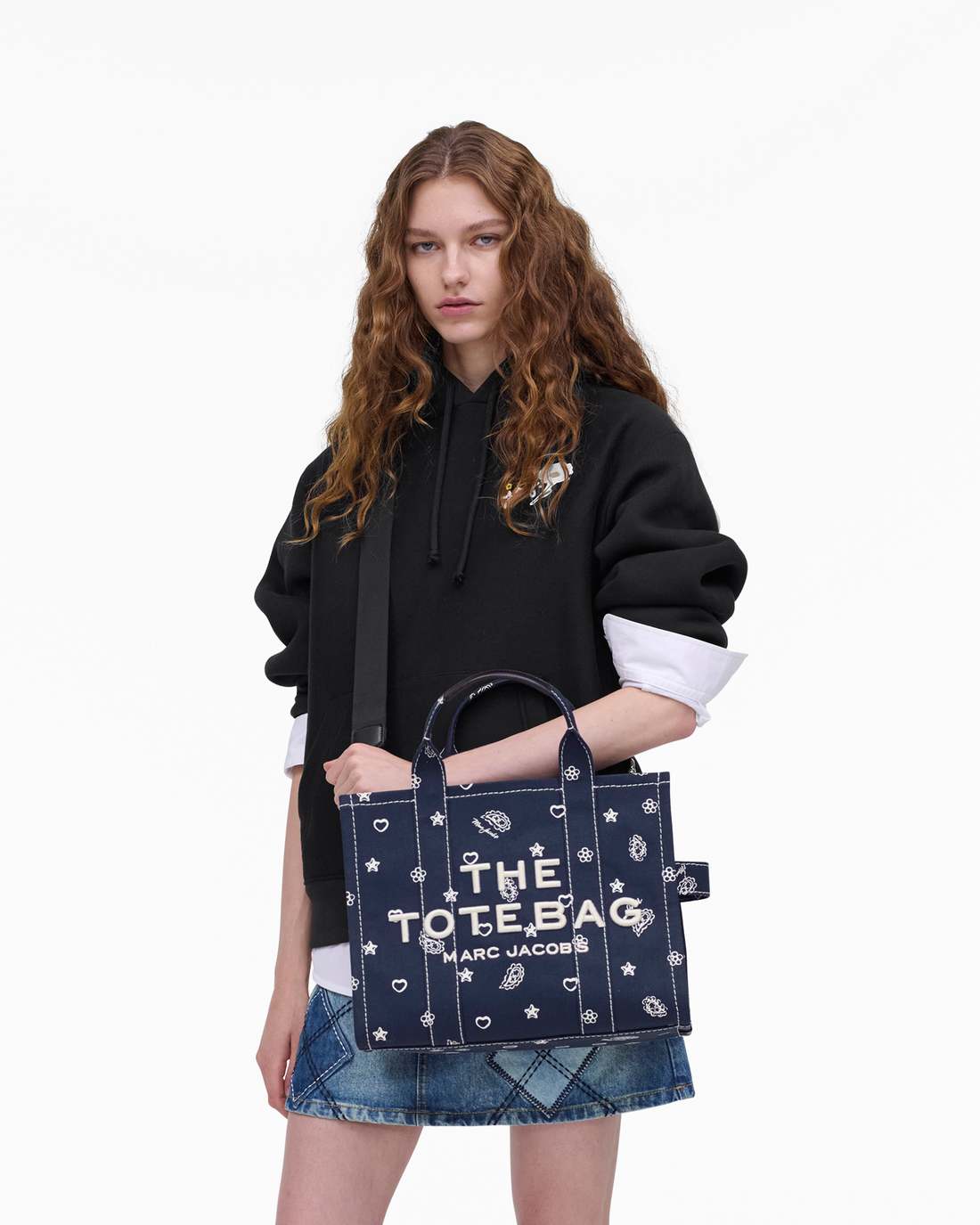 The Bandana Canvas Medium Tote Bag Navy Multi - Marc Jacobs
