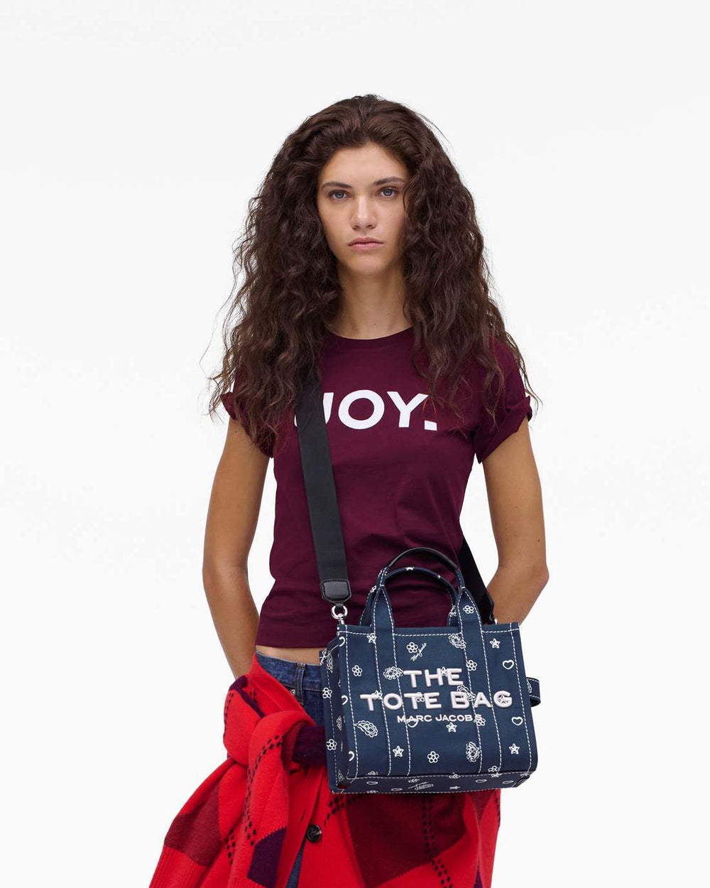 The Bandana Canvas Small Tote Bag Navy Multi - Marc Jacobs