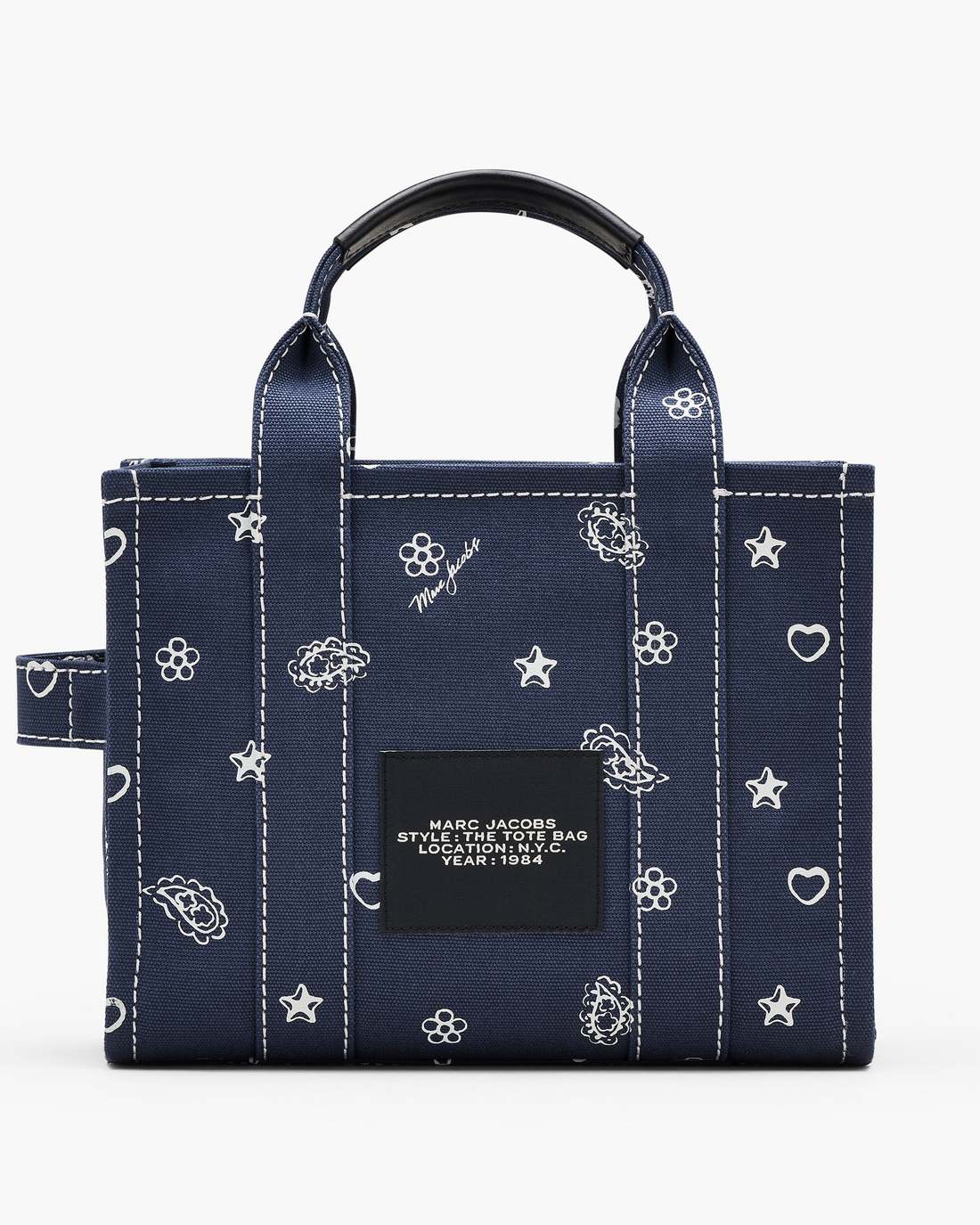 The Bandana Canvas Small Tote Bag Navy Multi - Marc Jacobs