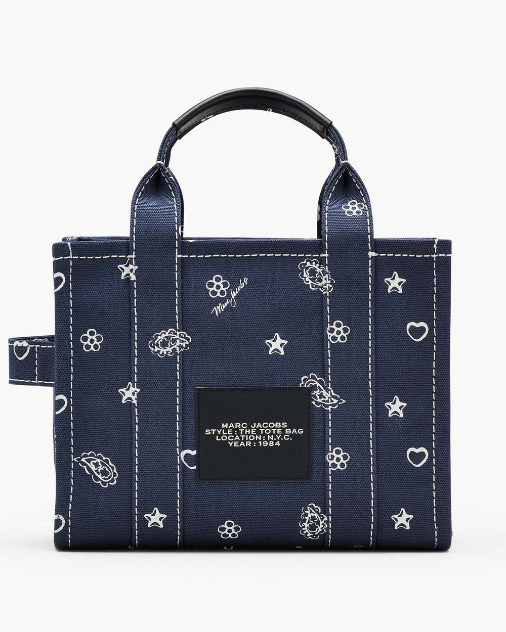 The Bandana Canvas Small Tote Bag Navy Multi - Marc Jacobs