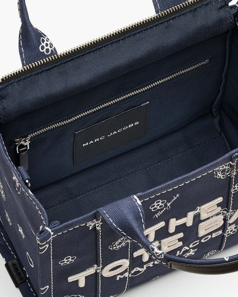 The Bandana Canvas Small Tote Bag Navy Multi - Marc Jacobs