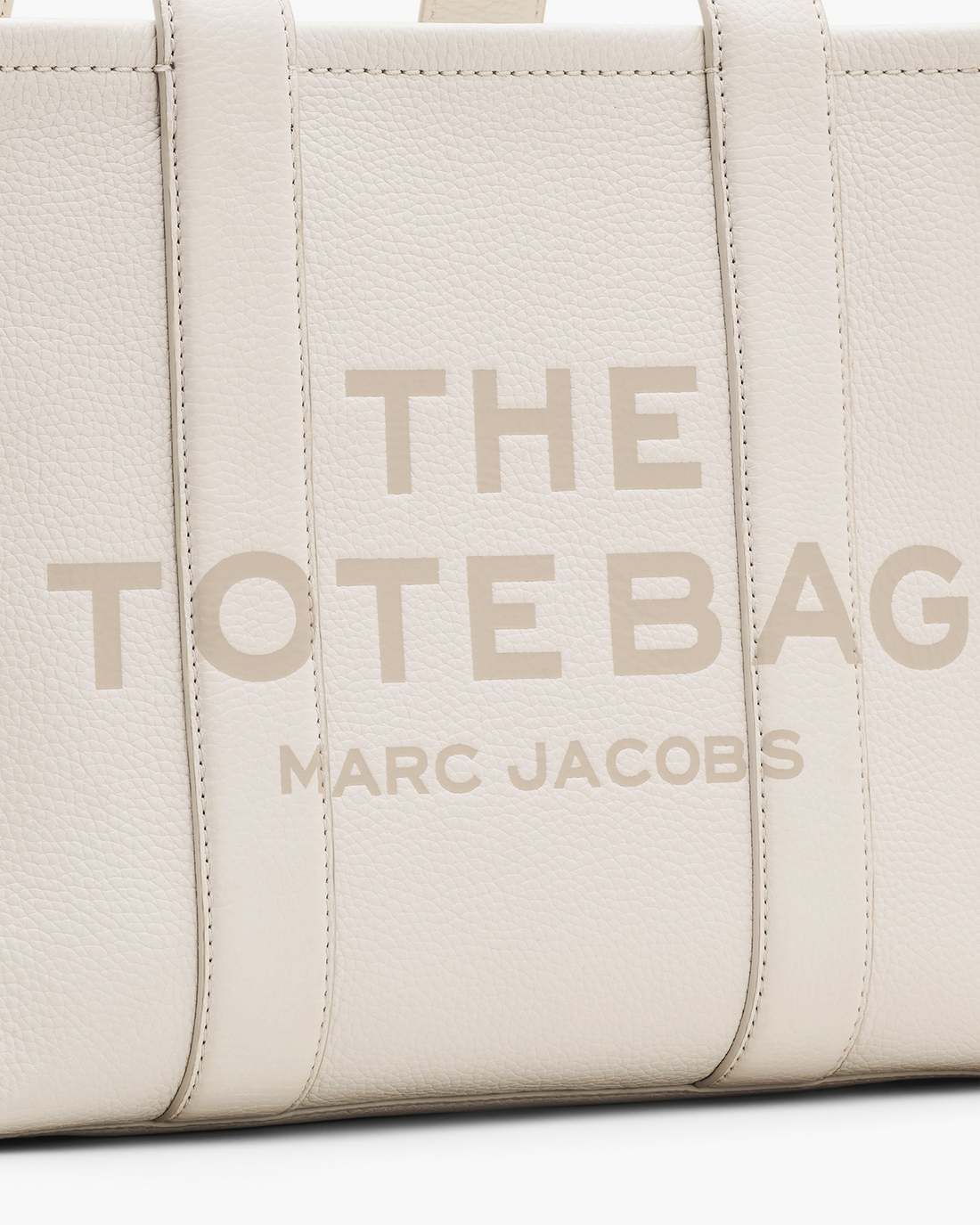 The Leather Medium Tote Bag Cotton/Silver - Marc Jacobs