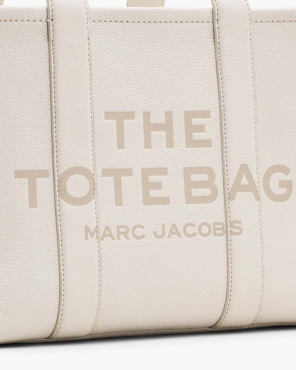 The Leather Medium Tote Bag Cotton/Silver - Marc Jacobs