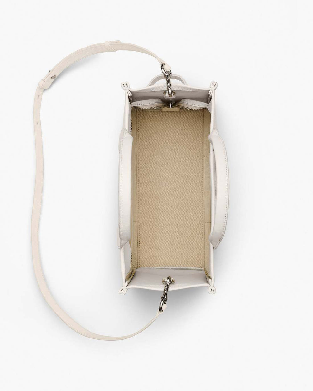 The Leather Medium Tote Bag Cotton/Silver - Marc Jacobs
