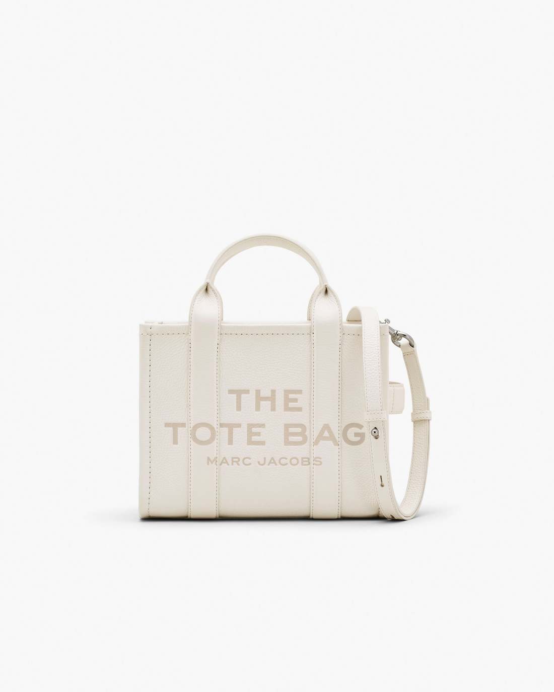 The Leather Small Tote Bag Cotton/Silver - Marc Jacobs