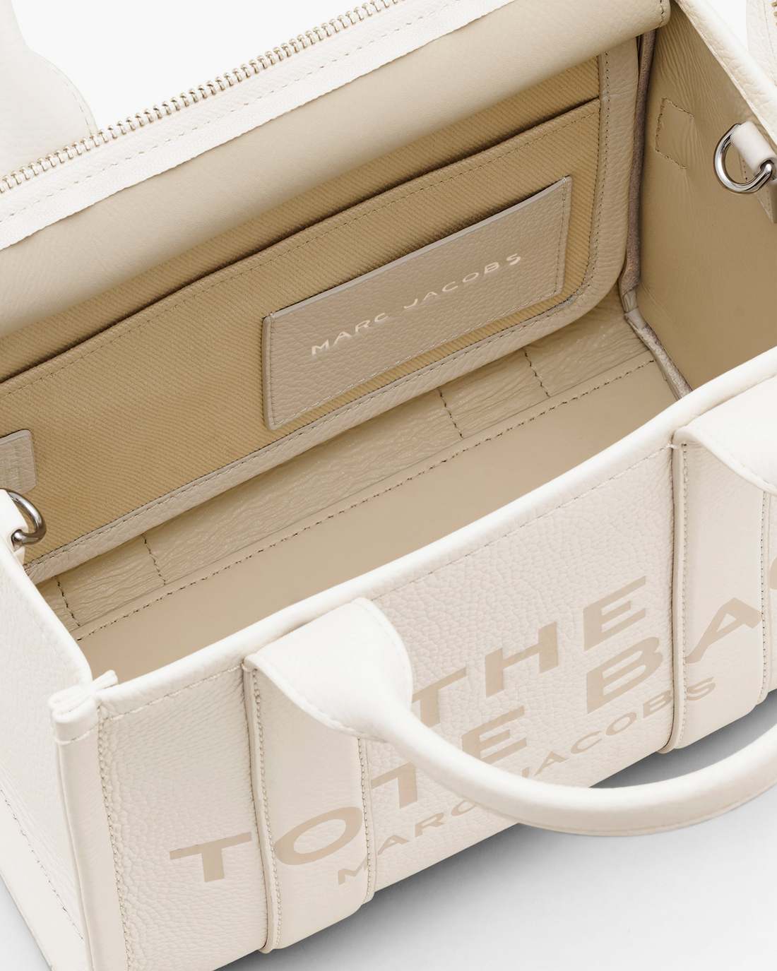 The Leather Small Tote Bag Cotton/Silver - Marc Jacobs