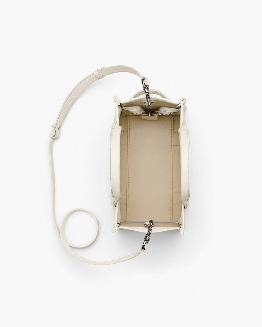 The Leather Small Tote Bag Cotton/Silver - Marc Jacobs