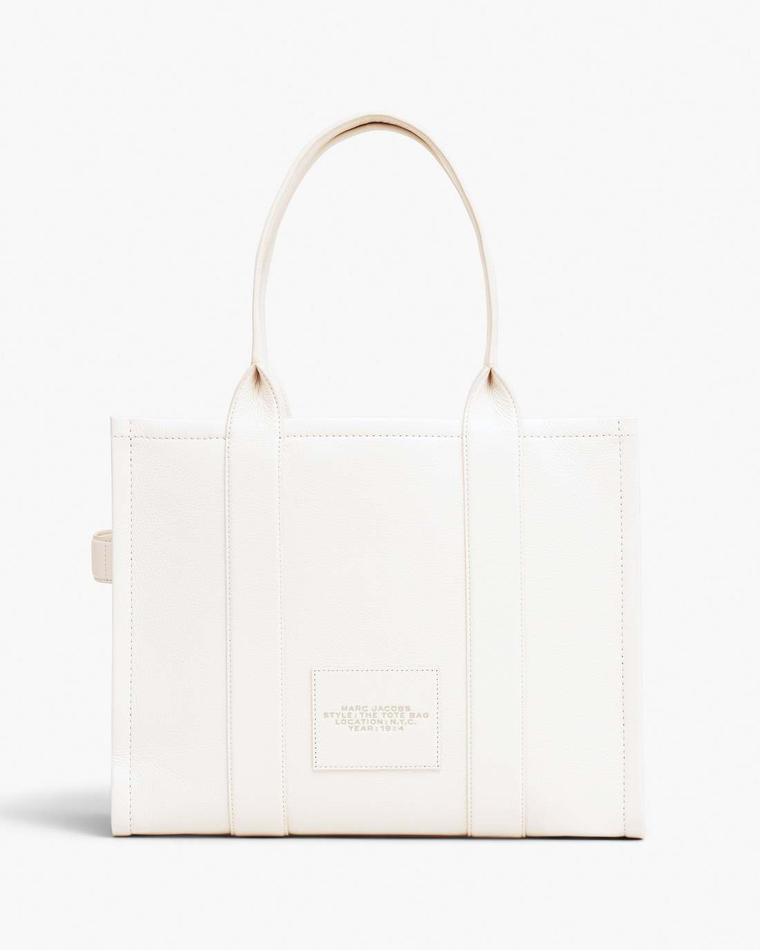 The Leather Large Tote Bag Cotton/Silver - Marc Jacobs