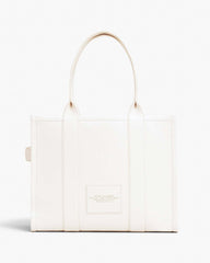 The Leather Large Tote Bag Cotton/Silver - Marc Jacobs