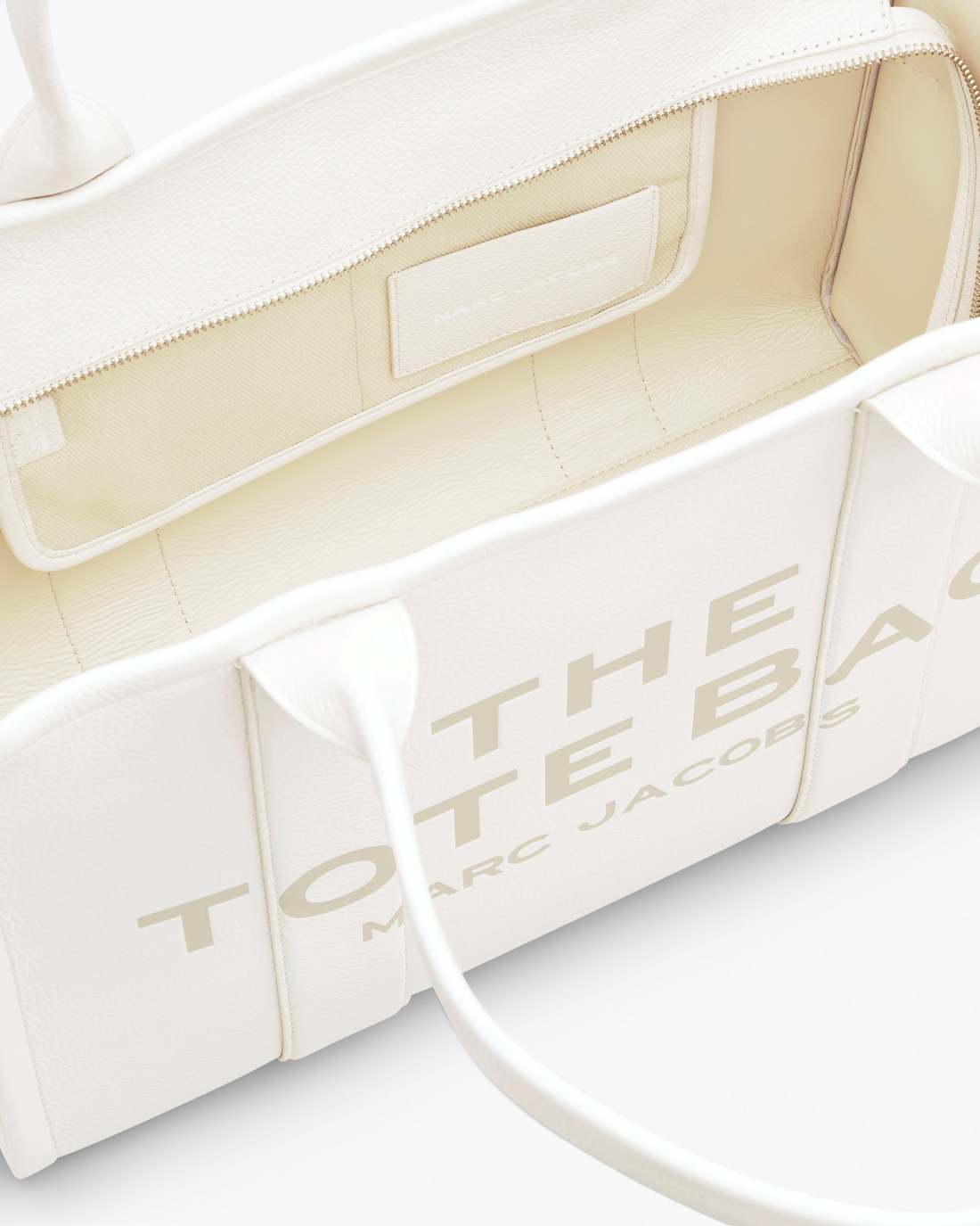 The Leather Large Tote Bag Cotton/Silver - Marc Jacobs