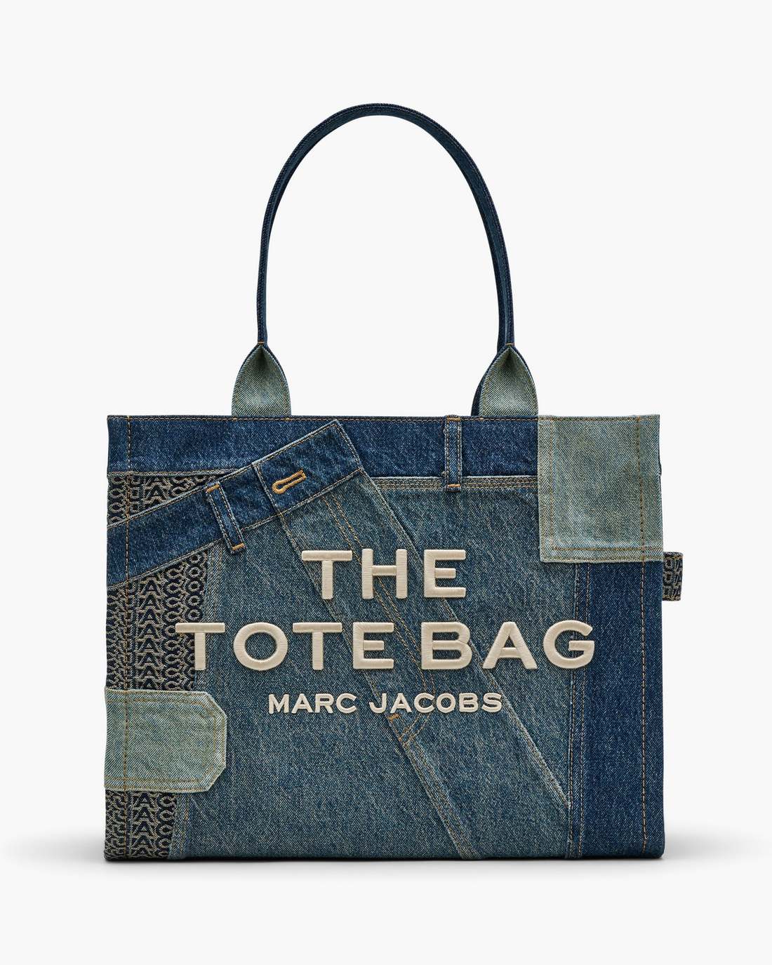 The Deconstructed Denim Large Tote Bag Indigo Multi - Marc Jacobs