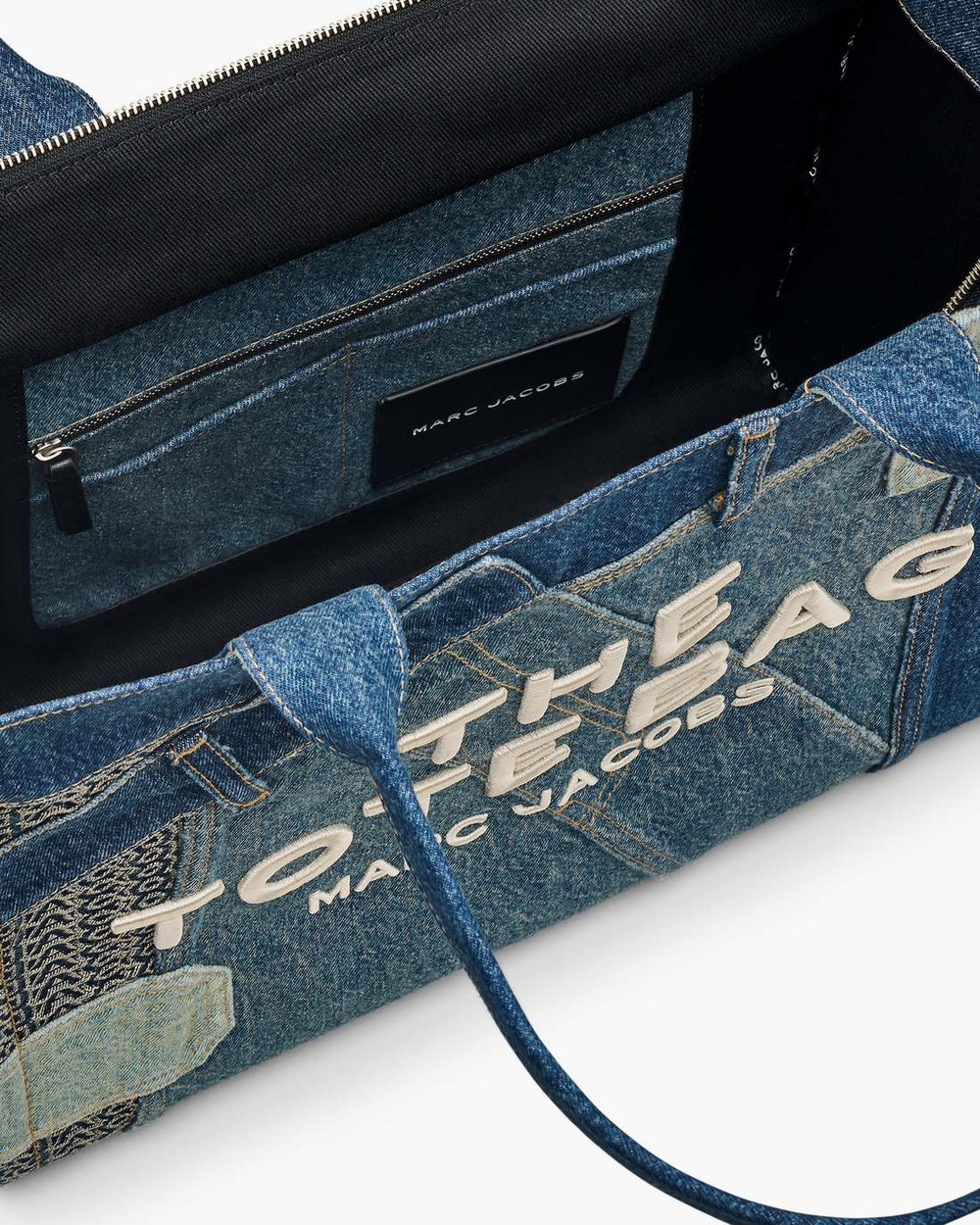 The Deconstructed Denim Large Tote Bag Indigo Multi - Marc Jacobs