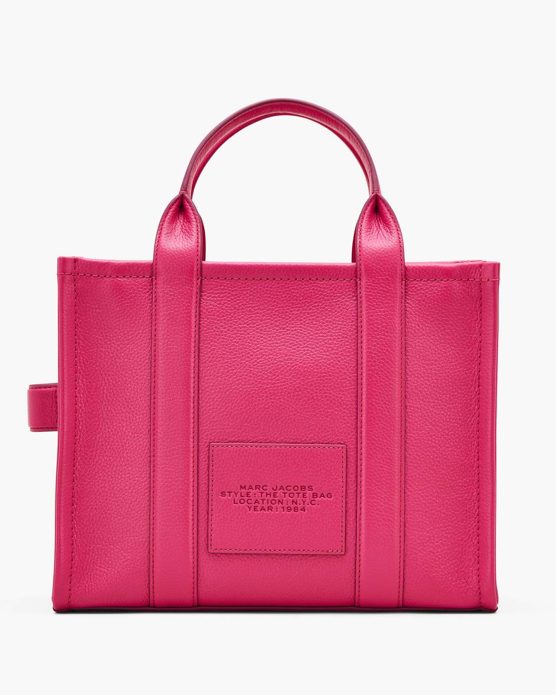 The Leather Medium Tote Bag Raspberry Pink - Marc Jacobs